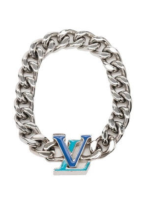 Louis Vuitton Pre-Owned 2022 Stainless Steel Enamel LV Chain Bracelet M costume bracelet - Silver