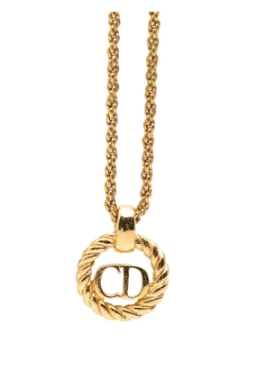 Christian Dior Pre-Owned 20th Century Gold Plated CD Logo Pendant Necklace costume necklace