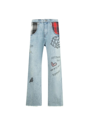 SATOSHI NAKAMOTO Nessa graphic-print jeans - Blue