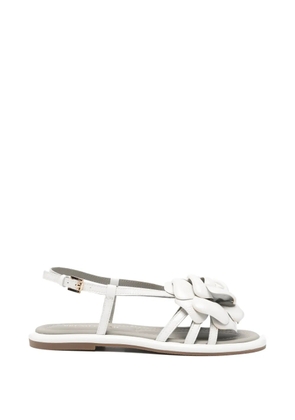 Bruno Premi floral-detail leather sandals - White