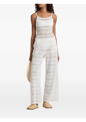 Vilebrequin Line chevron-knit wide-leg trousers - White