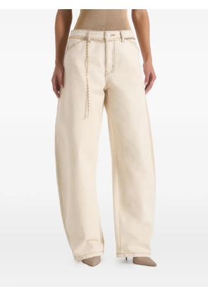 Manière De Voir Enora belted wide-leg jeans - Neutrals