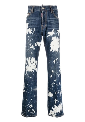 DSQUARED2 paint-splatter straight-leg jeans - Blue