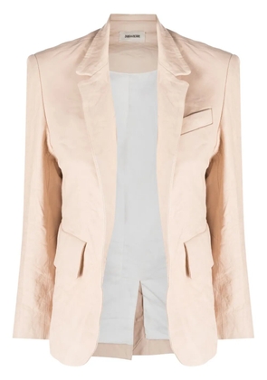 Zadig&Voltaire Verys crinkled leather jacket - Neutrals