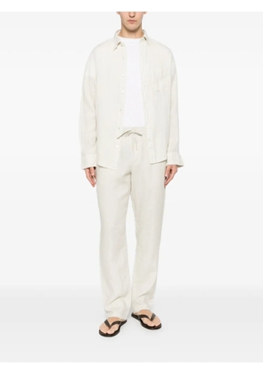 Gant drawstring-waist linen trousers - Neutrals