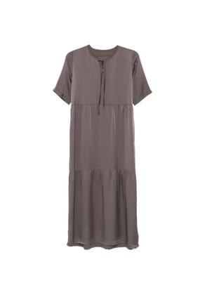 Private 0204 tiered tie-fastening dress - Brown