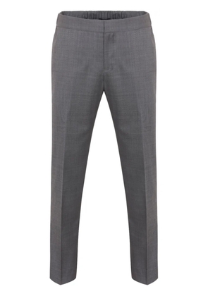Shanghai Tang logo-embroidered wool trousers - Grey