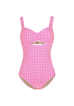 5PENING gingham cut-out swimsuit - Pink