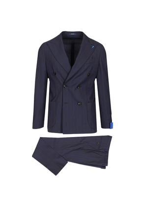 Guarinucci pinstripe double-breasted suit - Blue