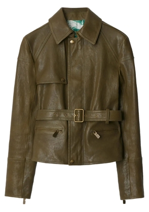 Burberry belted leather jacket - Green