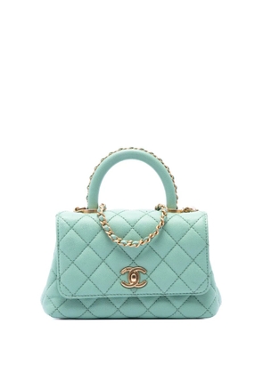 CHANEL Pre-Owned 2021-2026 Extra Mini Quilted Caviar Coco Top Handle Bag satchel - Blue