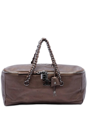 CHANEL Pre-Owned 2005-2006 Metallic Deerskin CC Luxe Ligne Bowler Bag handbag - Brown
