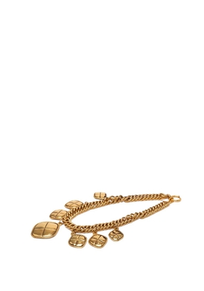 CHANEL Pre-Owned 1970-1980 Gold Plated Quilted Diamond Charms Necklace costume necklace