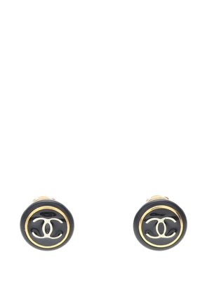 CHANEL Pre-Owned 1997 CC Acrylic Clip On Earrings costume earrings - Black