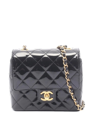 CHANEL Pre-Owned 2021-2026 Mini Square Classic Patent Single Flap crossbody bag - Black