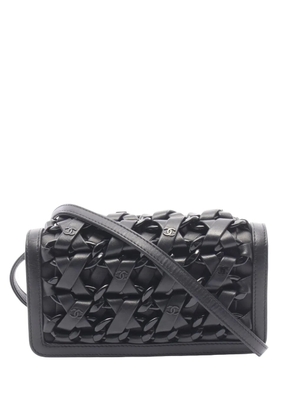 CHANEL Pre-Owned 2012-2013 Leather CC Interlaced crossbody bag - Black