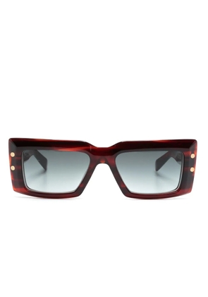 Balmain Eyewear Imperial rectangle-frame sunglasses - Brown