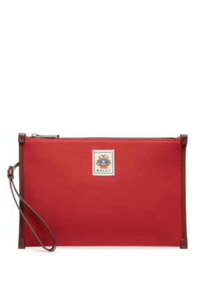 Bally logo-patch pouch - Red