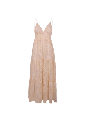 ERMANNO FIRENZE floral-lace tiered maxi dress - Pink