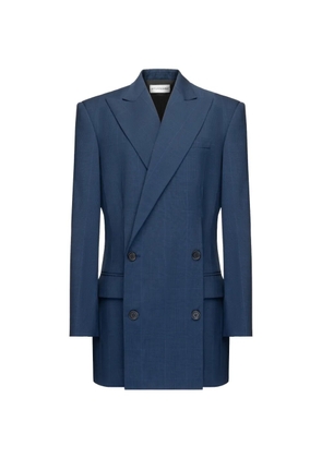 Situationist double-breasted checked blazer - Blue
