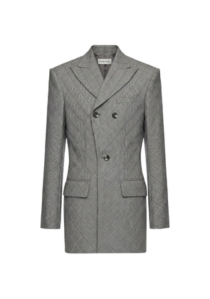 Situationist check double-breasted blazer - Grey