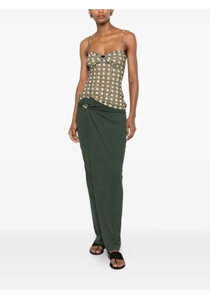 Nanushka Tozi draped hardware-detail maxi skirt - Green