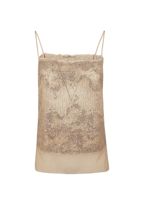 Ermanno Scervino crystal-embellished top - Neutrals