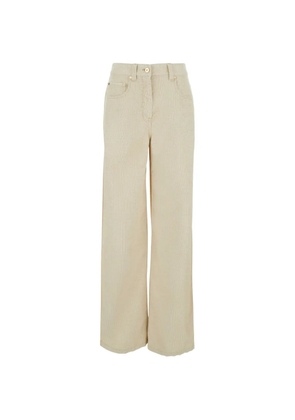 Brunello Cucinelli corduroy wide-leg trousers - Neutrals