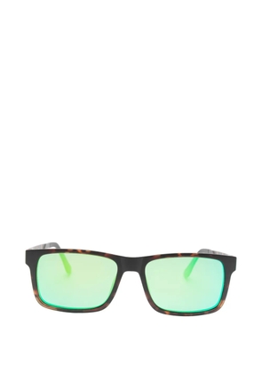 Ultem tortoiseshell-effect rectangle-frame glasses set of five - Brown