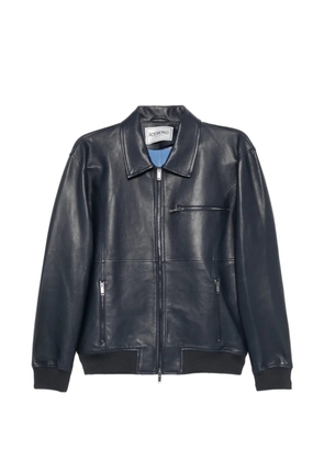 Iceberg zip-up leather jacket - Blue