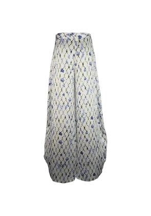 Genny floral-print lattice-pattern trousers - Neutrals