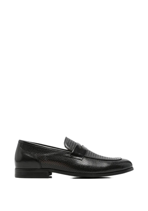 Alberto Gozzi perforated woven-effect loafers - Black