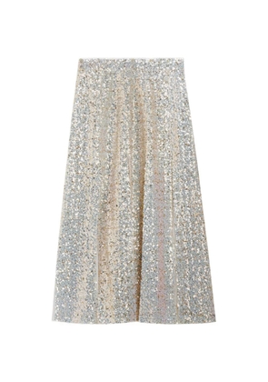 Ted Baker Kander sequin-embellished midi A-line skirt - White