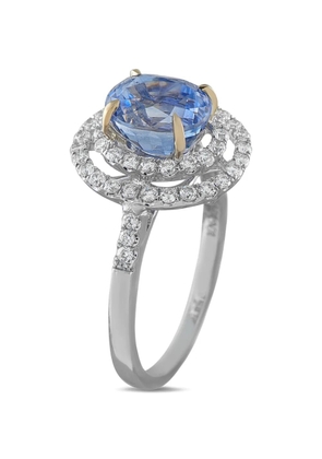 LB Exclusive sapphire and diamond halo ring - Silver