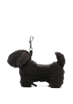 Anya Hindmarch shearling dog-shaped keyring - Brown