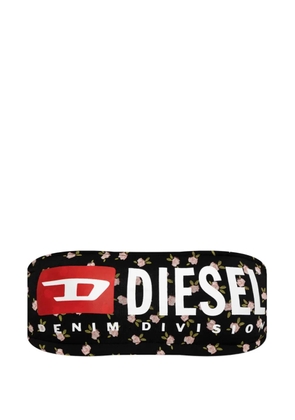 Diesel floral-print logo-print bra - Black