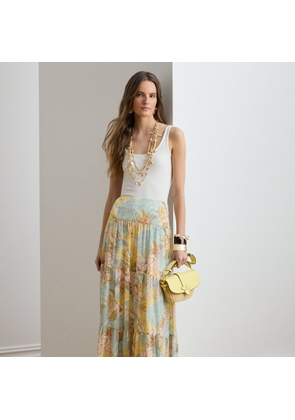 Floral Georgette Tiered Maxiskirt
