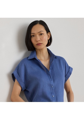 Petite - Relaxed Fit Linen Short-Sleeve Shirt