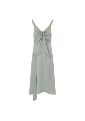 Silk midi dress with bow