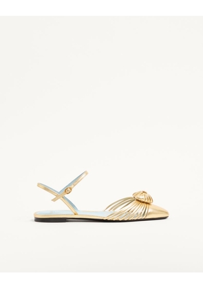 Valentino Garavani Coeur Royal Laminated Nappa Ballerina Woman ANTIQUE BRASS 35