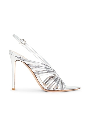 Gianvito Rossi Strappy Sandal in Silver - Metallic Silver. Size 38 (also in 37, 37.5, 38.5, 39, 39.5, 41).