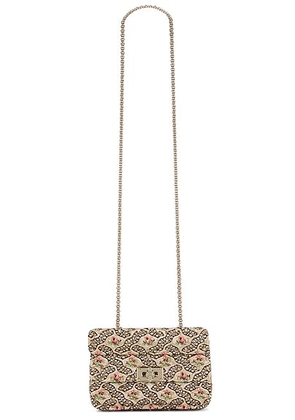 Valentino Garavani Rockstud Spike Small Shoulder Bag in Oro Rosa Nero & Mekong - Metallic Gold,Pink. Size all.
