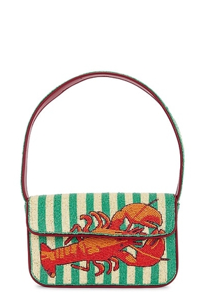 Staud Tommy Beaded Bag in Summer Lobster - Red,Green. Size all.