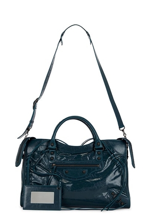 Balenciaga Le City Medium Bag in Lagoon & Cassis - Teal. Size all.