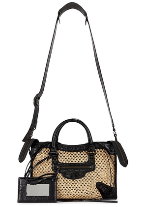 Balenciaga Le City Small Bag in Natural & Black - Tan,Black. Size all.
