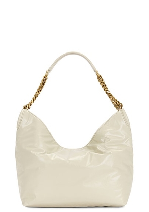 Saint Laurent Small Cassandre Hobo Bag in Crema Soft - White. Size all.