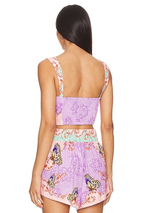 Agua Bendita x REVOLVE Lupe Crop Top in Purple. Size S. Also in XS, L.