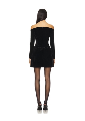 Bardot Nadene Velour Mini Dress in Black. Size 2. Also in 6.