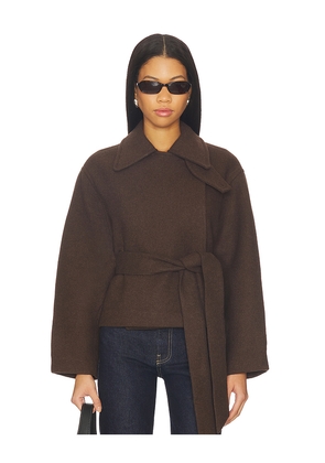 Elodie the Label Vincent Half Coat in Chocolate. Size S. Also in M, L.