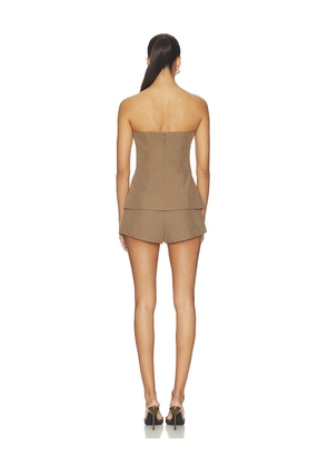ALL THE WAYS Aletta Short Set in Brown. Size XS. Also in XXS, S, M, L, XL.